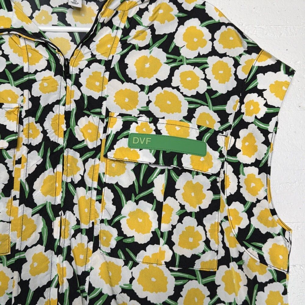 Diane Von Fürstenberg x Target Hooded Vest XS Whimisical Outdoor Gropcore Floral - Picture 3 of 12